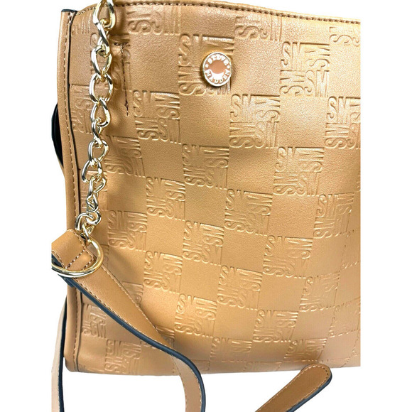 Steve Madden Embossed Satchel Bag with Crossbody option in Bjeannee True Cognac - Picture 5 of 12
